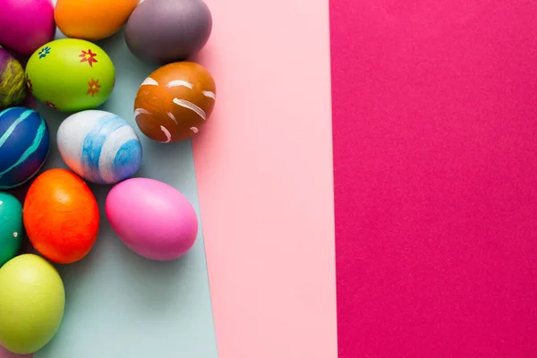 Una Colorida Colección Huevos Pascua Estampados — Foto de Stock