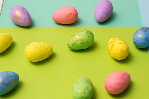 Χρωματιστά Πασχαλινά Αυγά Στο Φόντο Χρώμα Πολύχρωμη Συλλογή Από Αυγά — Φωτογραφία Αρχείου