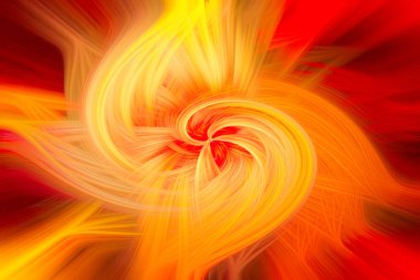 Kırmızı, turuncu ve sarıdan oluşan soyut girdaplar.