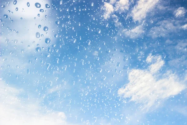 Dešťové Kapky Okenní Sklo Vnější Textury Pozadí Vody Nádherné Těžké — Stock fotografie