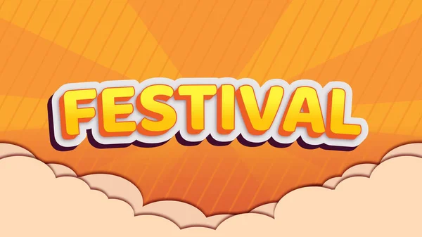 Een Oranje Festivalteksteffect Kan Een Vrolijke Warme Indruk Geven Aan — Stockvector