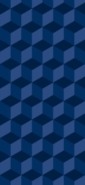 Kusursuz üç boyutlu kübik desen. Soyut geometrik düşük polimetrik arkaplan. Biçimli fraktal doku.