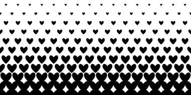 Yarım kalp, kusursuz sınır. Sevgililer Günü deseni. Geometrik vektör arkaplanı.