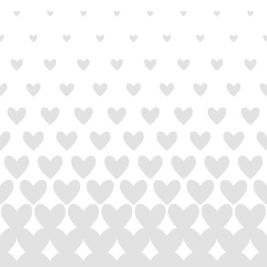 Halftone hearts seamless border. Valentine's Day pattern. Geometric vector background. clipart