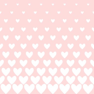 Yarım kalp, kusursuz sınır. Sevgililer Günü deseni. Geometrik vektör arkaplanı.