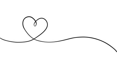 One line drawing heart. Love sign in continuous one line drawing. Minimalistic modern line art. Vector illustration.