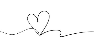 One line drawing heart. Love sign in continuous one line drawing. Minimalistic modern line art. Vector illustration.