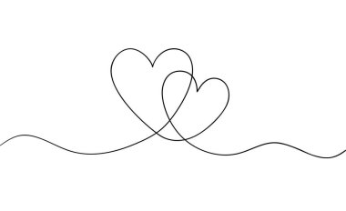 One line drawing heart. Love sign in continuous one line drawing. Minimalistic modern line art. Vector illustration.