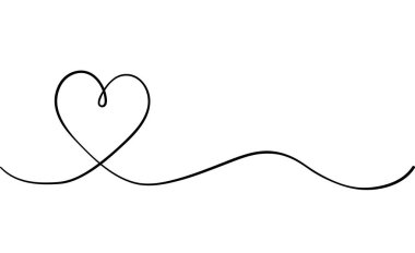 One line drawing heart. Love sign in continuous one line drawing. Minimalistic modern line art. Vector illustration.