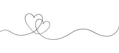 One line drawing heart. Love sign in continuous one line drawing. Minimalistic modern line art. Vector illustration.