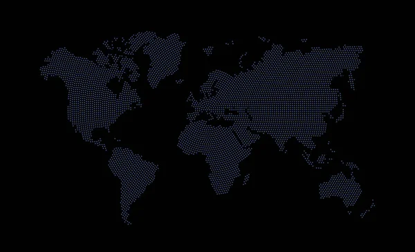 Tečkovaná Mapa Světa Plochý Design Vektorová Ilustrace — Stockový vektor