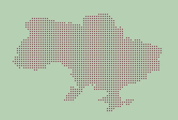 Mapa Pontilhado Ucrânia Design Plano Ilustração Vetorial — Vetor de Stock