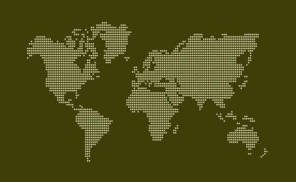 Tečkovaná Mapa Světa Plochý Design Vektorová Ilustrace — Stockový vektor