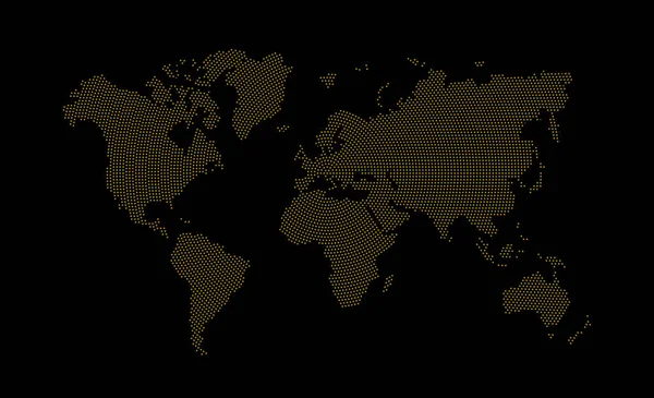 Χαρτογραφημένος Παγκόσμιος Χάρτης Επίπεδη Σχεδίαση Διανυσματική Απεικόνιση — Διανυσματικό Αρχείο