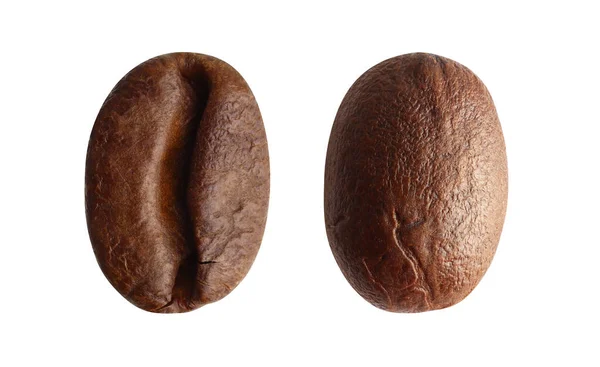 Sæt Ristede Kaffebønner Isoleret Hvid Baggrund - Stock-foto # 
