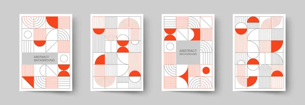 Sæt Minimalistiske Geometriske Plakater Moderne Abstrakte Geometriske Mønstre Skandinavisk Stil – Stock-vektor