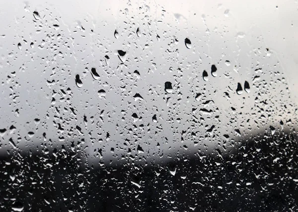 Tropfen Auf Das Fenster Nach Einem Langen Sturm — Stockfoto