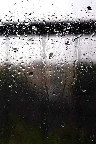 Tropfen Auf Das Fenster Nach Einem Langen Sturm — Stockfoto