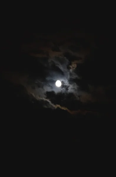 Nacht Hemel Met Volle Maan Voor Achtergrond Concept Van Horror — Stockfoto