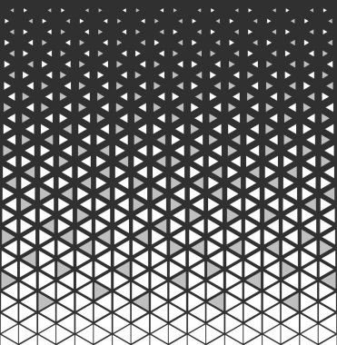 Yarı ton üçgen desen. Soyut geometrik gradyan arkaplan. Vektör illüstrasyonu.