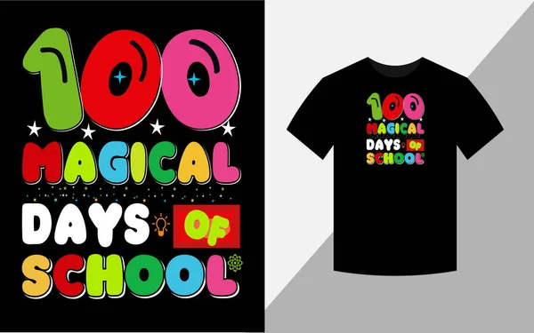 100 Μαγικές Μέρες Του Σχολείου Σχεδιασμός Shirt — Φωτογραφία Αρχείου
