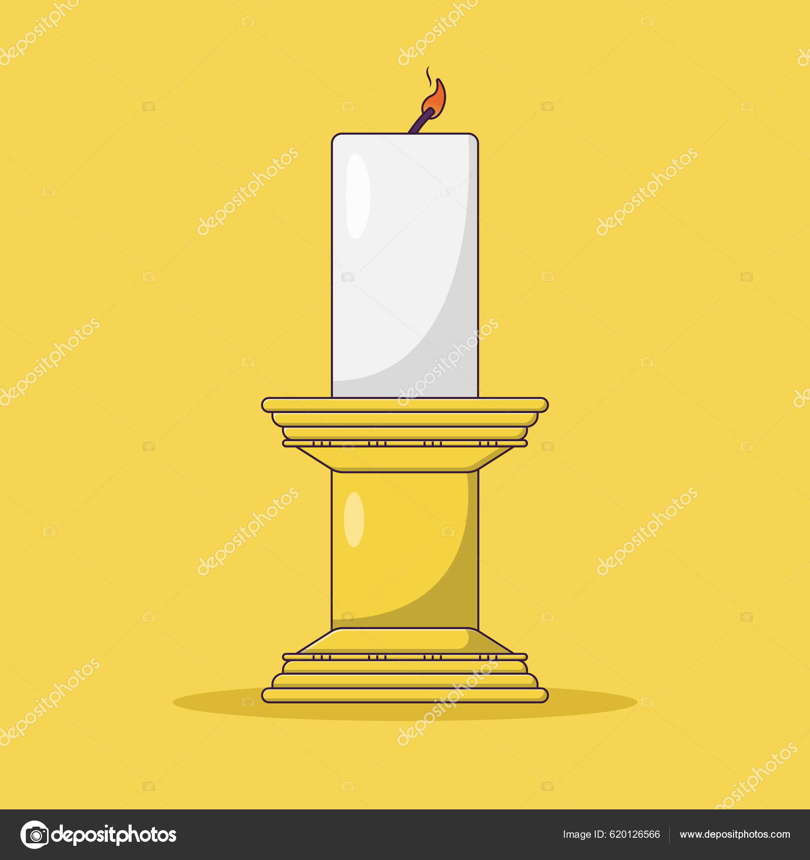 Candlestick Vector Icon Illustration Outline Design Element Clip Art