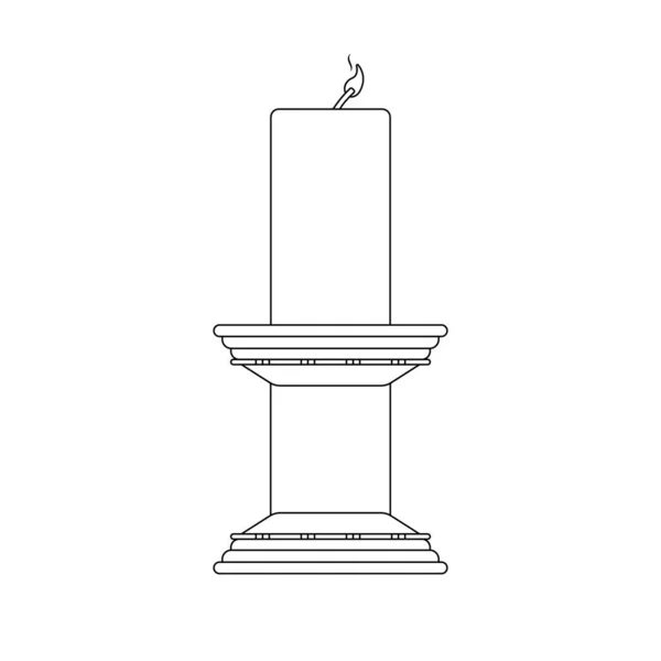 Candeliere Outline Icona Illustrazione Sfondo Bianco — Vettoriale Stock