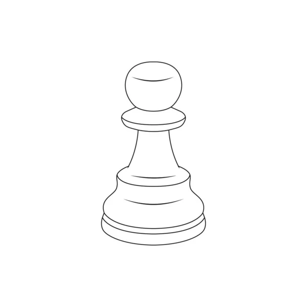 Шаховий Пішак Начерки Ілюстрації Білому Тлі — стоковий вектор