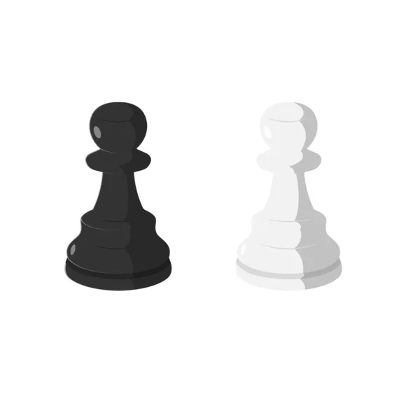 Chess Pawn Black White Flat Illustration Clean Icon Design Element — Stock Vector