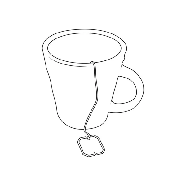 白を基調としたお茶のアイコンイラスト — ストックベクタ