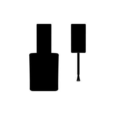 Çivi cilası silueti. İzole edilmiş Beyaz Arkaplanda Siyah ve Beyaz Simge Tasarım Elementleri