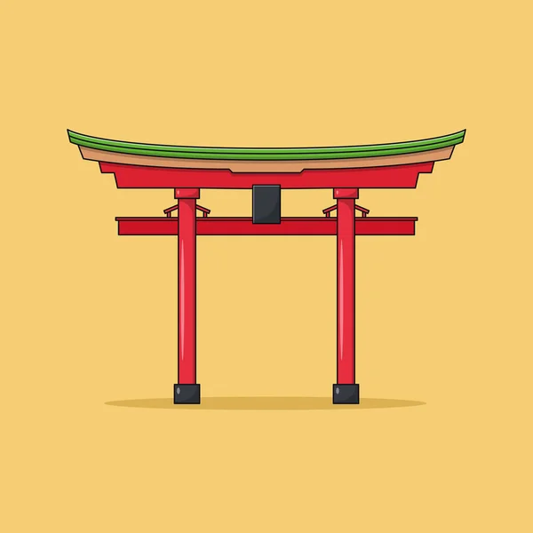 Illustrazione Dell Icona Vettoriale Torii Gate Vettore Della Cultura Giapponese — Vettoriale Stock