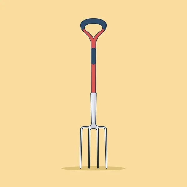 Копання Fork Vector Icon Illustration Handy Tools Vector Flat Cartoon — стоковий вектор