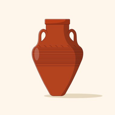Clay Jar Vektör Simgesi İllüstrasyonu. Çömlek Vektörü. Web İniş Sayfası, Bayrak, Flyer, Etiket, Duvar Kağıdı, Arkaplan İçin Düz Çizgi Film Biçimi