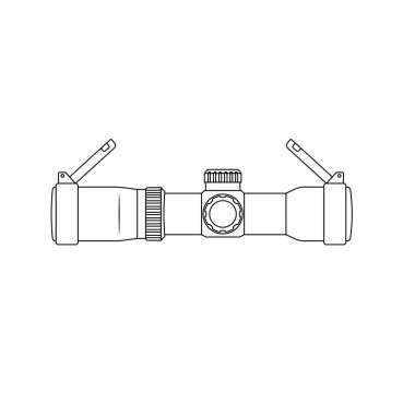 Tactical Scope Outline Icon Illustration on Isolated White Background