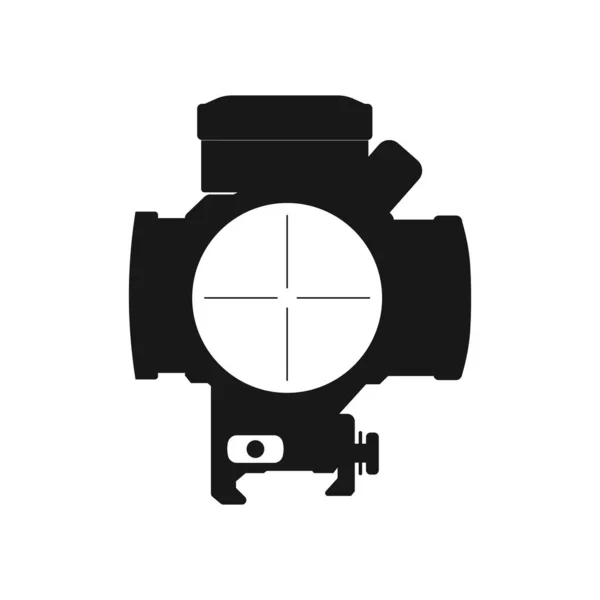 Tactical Scope Silhouette Black White Icon Design Element Isolated White — Archivo Imágenes Vectoriales