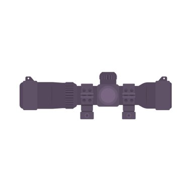 Tactical Scope Flat Illustration. Clean Icon Design Element on Isolated White Background