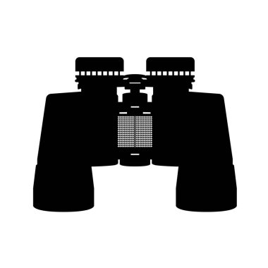 Binoculars Silhouette. Black and White Icon Design Element on Isolated White Background