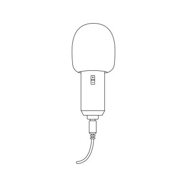 Microphone Outline Icon Illustration on Isolated White Background