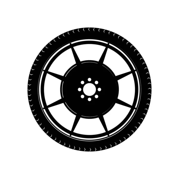 Wheel Silhouette. Black and White Icon Design Element on Isolated White Background
