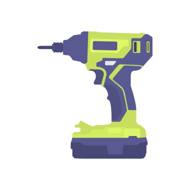 Hand Drill Flat Illustration. Clean Icon Design Element on Isolated White Background