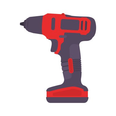 Hand Drill Flat Illustration. Clean Icon Design Element on Isolated White Background