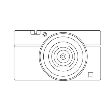 İzole edilmiş Beyaz Arkaplan Üzerine Kamera Ana Hattı Simgesi ResmiComment