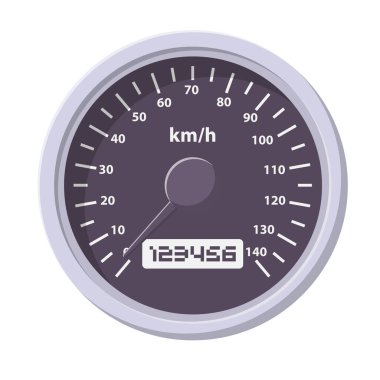 Speedometer Illustration. Clean Icon Design Element on Isolated White Background