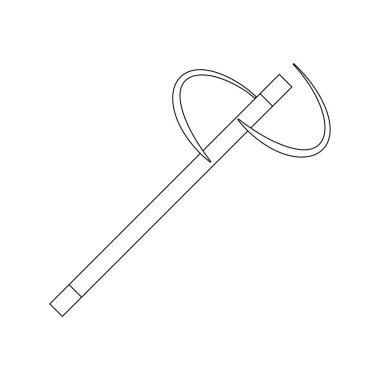 Magician Wand Outline Icon Illustration on Isolated White Background