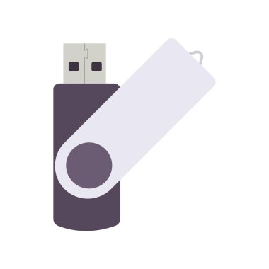 USB Flash Drive Illustration. Clean Icon Design Element on Isolated White Background