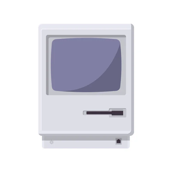 Crt Monitor Flat Illustration Clean Icon Design Element Isolated White — Vettoriale Stock