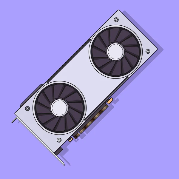 Vga Graphic Card Vector Icon Illustration Outline Design Element Clip — Διανυσματικό Αρχείο