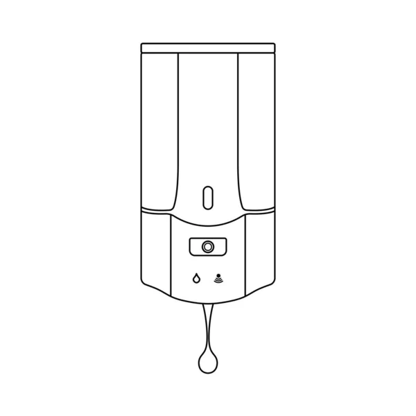 Tvål Dispenser Dispenser Kontur Ikon Illustration Isolerad Vit Bakgrund — Stock vektor