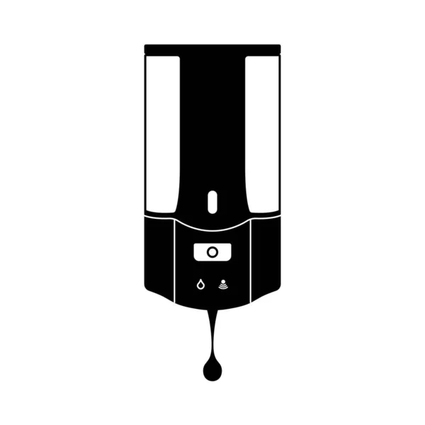Мильний Дозатор Силует Чорно Біла Ікона Дизайн Елемент Ізольованому Білому — стоковий вектор